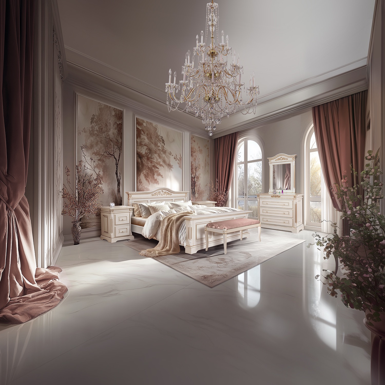 Malá komoda se zrcadlem Mery v interiéru